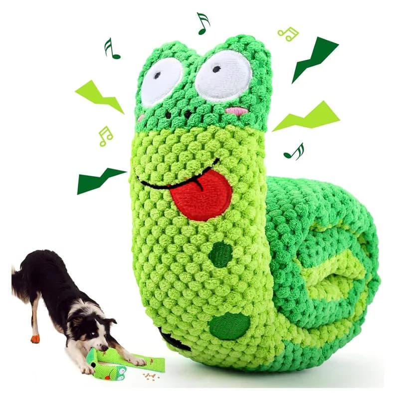 Giocattolo Interattivo per Cani a Forma di Lumaca, Indistruttibile, in Peluche con Suono, Adatto per Masticare, Pieghevole, Accessori per Animali Domestici