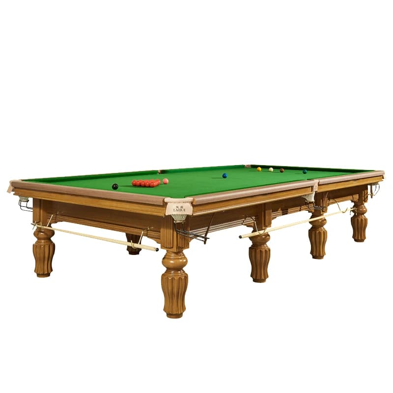 Tavolo da Biliardo Professionale in Legno Massello da 12 Piedi su Misura per Tornei di Pool, Include Sponde in Gomma, Rivestimento in Pelle PVC e Stecca