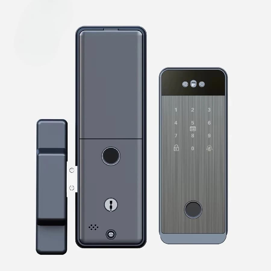 Porta in vetro elettronica digitale con doppia impronta digitale biometrica in ferro con telecomando con rete Wi-Fi