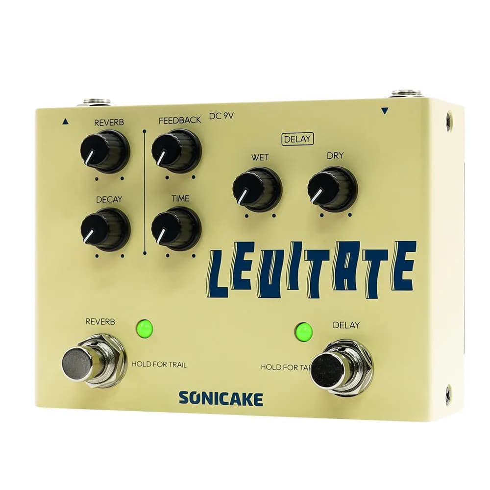 SONICAKE Levitare il doppio pedale Stompbox Pedale effetti per chitarra con ritardo e riverbero digitale QDS-02