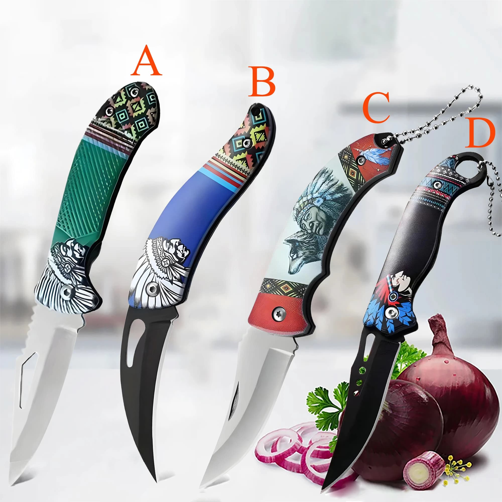 1/2/4 pezzi, coltello pieghevole in acciaio inossidabile pieghevole frutta verdura peeling coltello da cucina coltello da cucina coltello portatile coltello da cucina