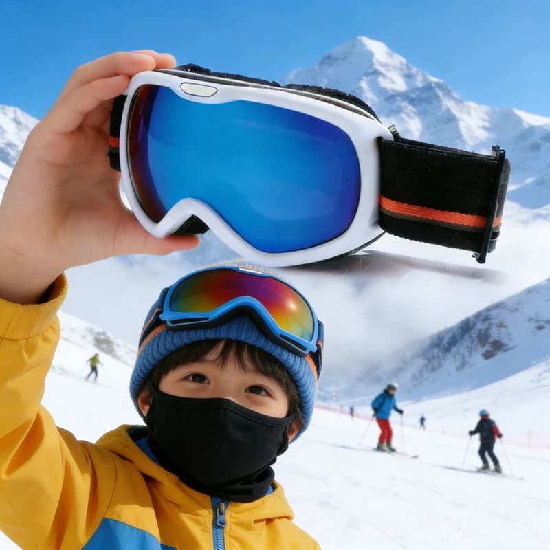 Occhiali da Sci Colorati per Bambini, Antiappannamento, Doppio Strato, Resistenti agli Urti, Maschera da Sci HD, Occhiali da Snowboard, Occhiali da Neve per Bambini