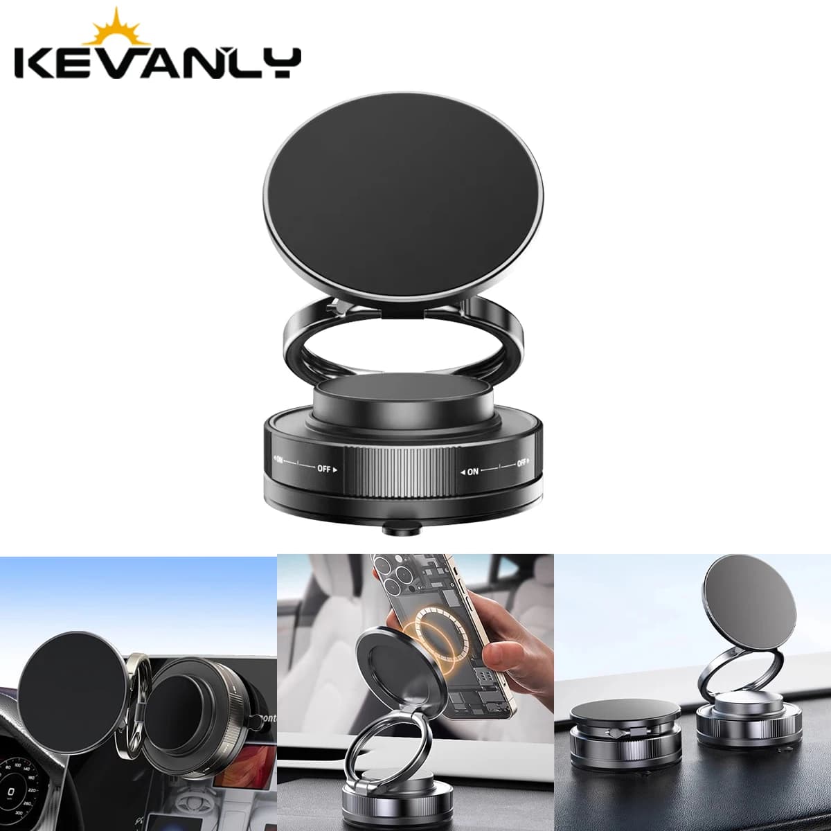 Supporto per telefono magnetico universale per auto Supporto per telefono con ventosa per vuoto pieghevole regolabile girevole a 360 gradi per iPhone Tesla