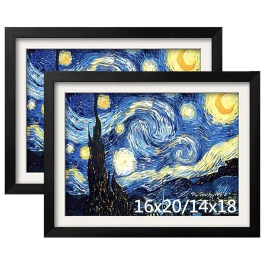 Cornice in legno per foto, adatta per opere d'arte con diamanti o quadri a olio da 16 x 20 cm o 40 x 50 cm, cornici in legno e plexiglass a 2 pezzi