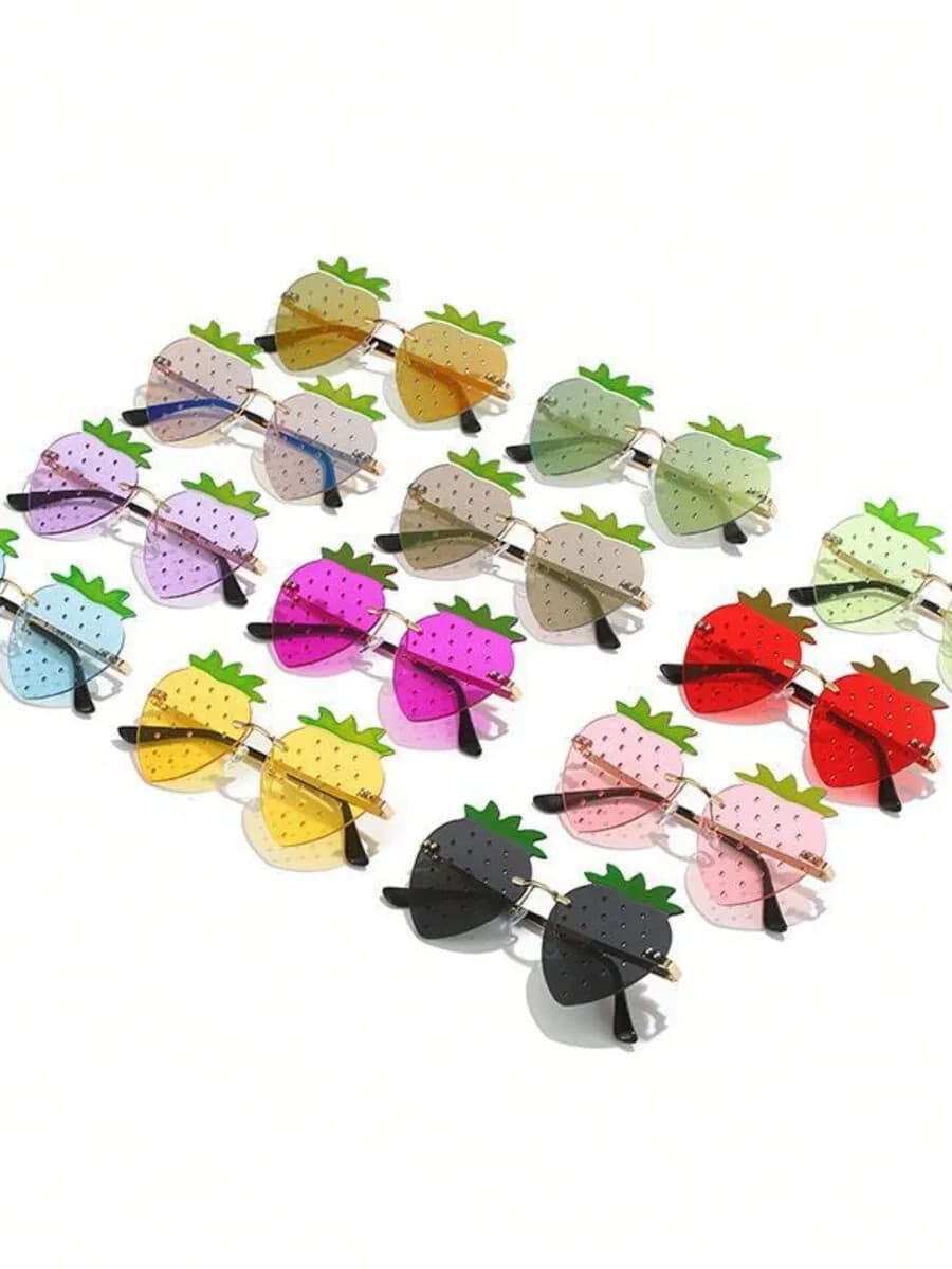 Strawberry Shape Novelty Fashion Sunglasses For Women Y2K Style Party Holiday Valentine