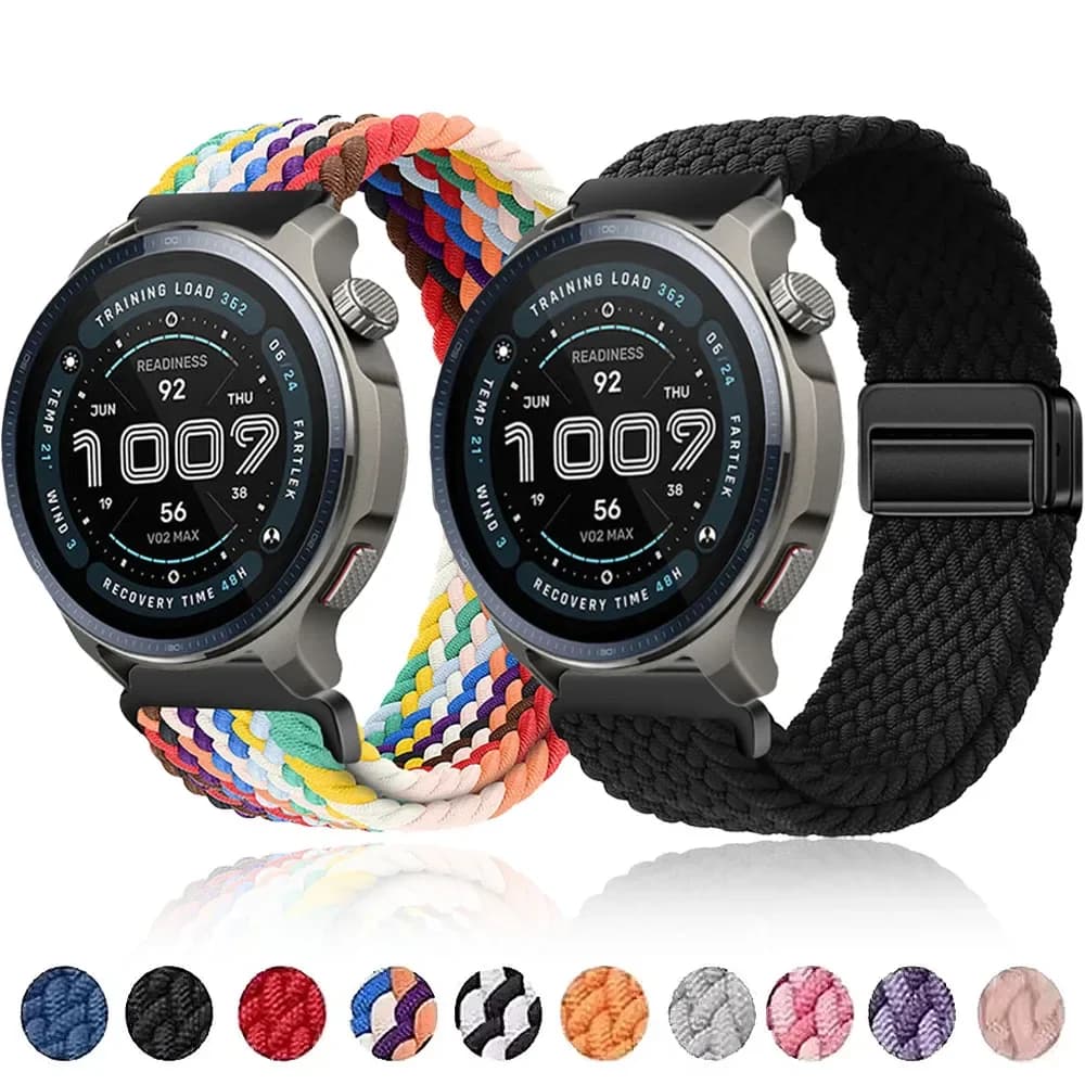 20mm 22mm nylon strap for Amazfit Balance 2 1/Active 2/GTR 4/3 Pro Fabric Breathable Bracelet for Amazfit Bip 6/5/GTS 4/Mini Band