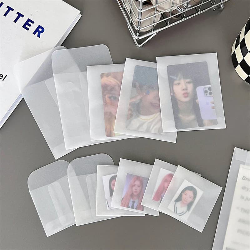 Buste di carta semi trasparenti per acido solforico da 10 pezzi per sacchetto di immagazzinaggio di carte postali fai da te sacchetto di imballaggio regalo per invito a nozze