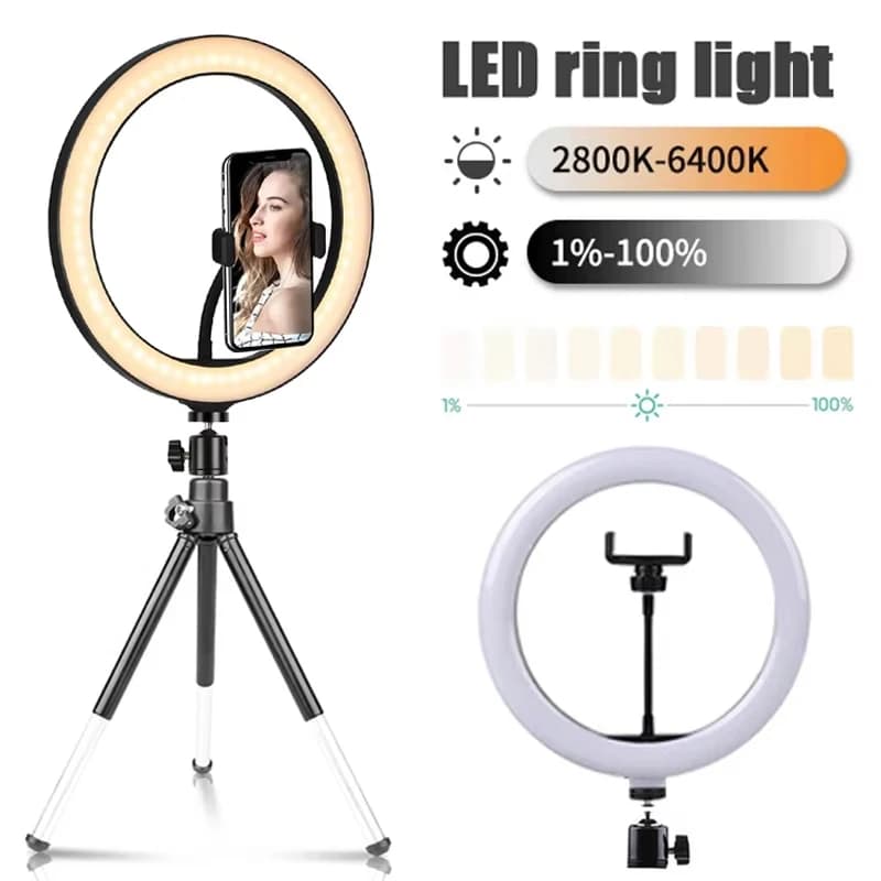 10 inch Selfie Ring Light Photography Fill Light LED Ring Lamp Adjustable Brightness Lamp Live Streaming Accessories Camera Fill