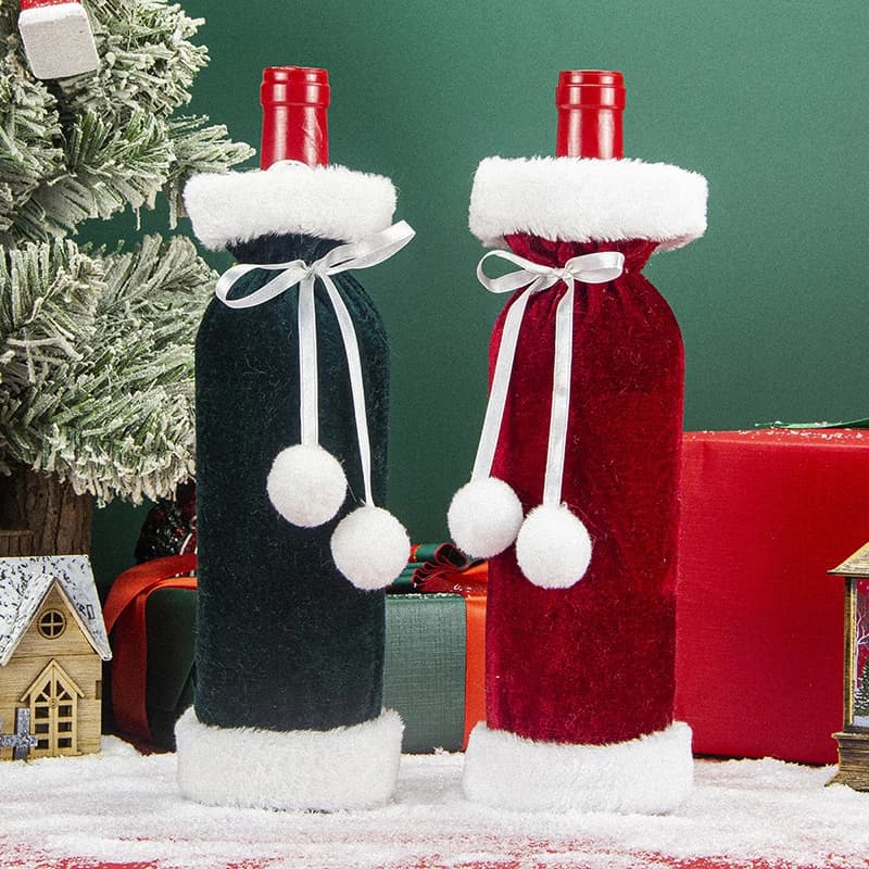 Wine Christmas Bag - Wine Bottle Gift Bag - Reusable Wine Bottle Covers Xmas Christmas Wedding Birthday Holiday Party Decor
