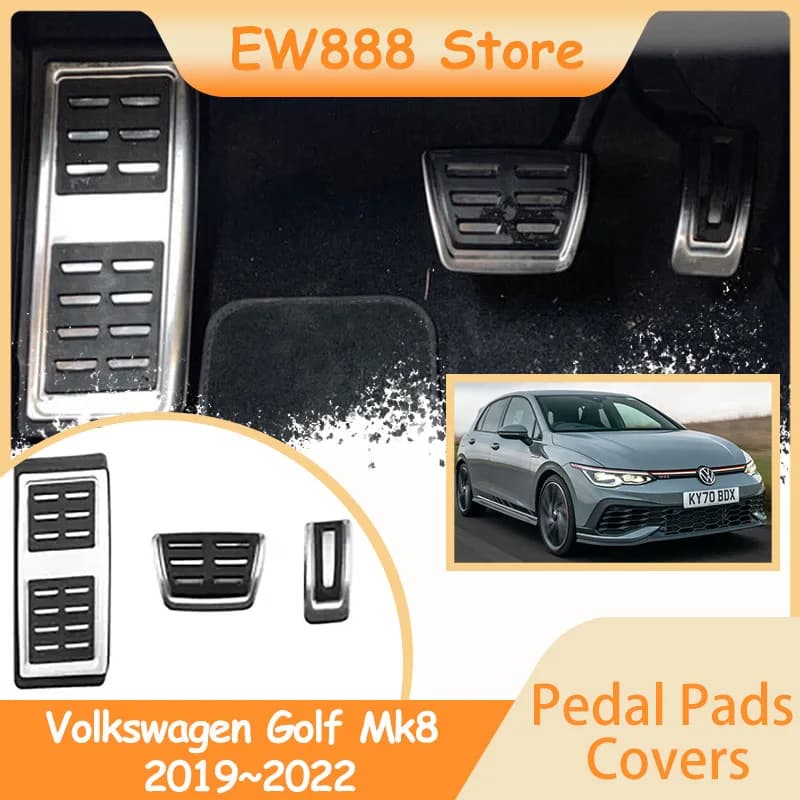 Per Volkswagen Golf Mk8 2019 ~ 2022 acciaio inossidabile a MT piedino per auto senza pedali di perforazione resto vassoio dell'acceleratore accessori per parti.