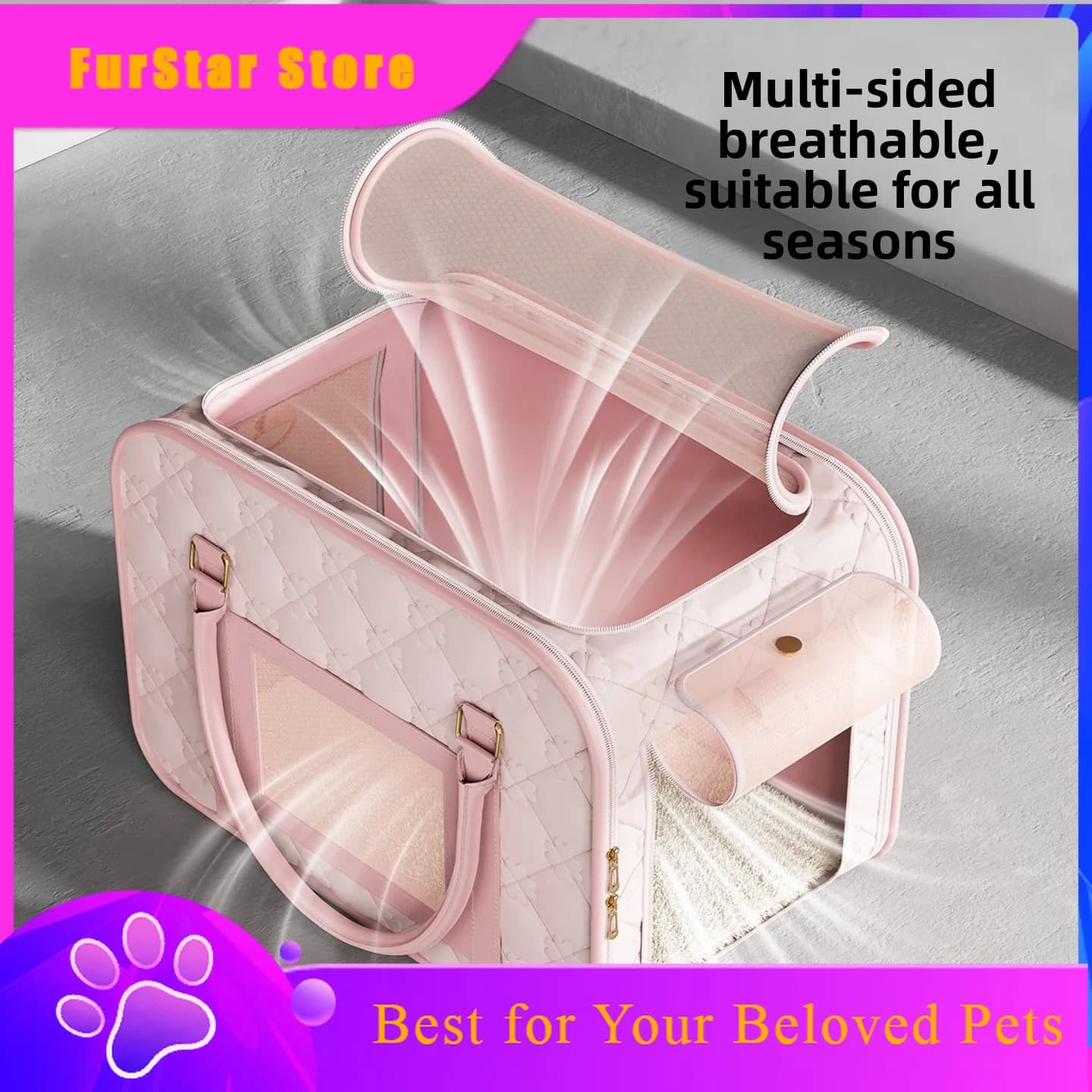 FurStarPortable Leather Pet Bag Breathable Large-capacity Cat Carrier Bags Transporte Gato Small Dog Carrier Dogs Accessories