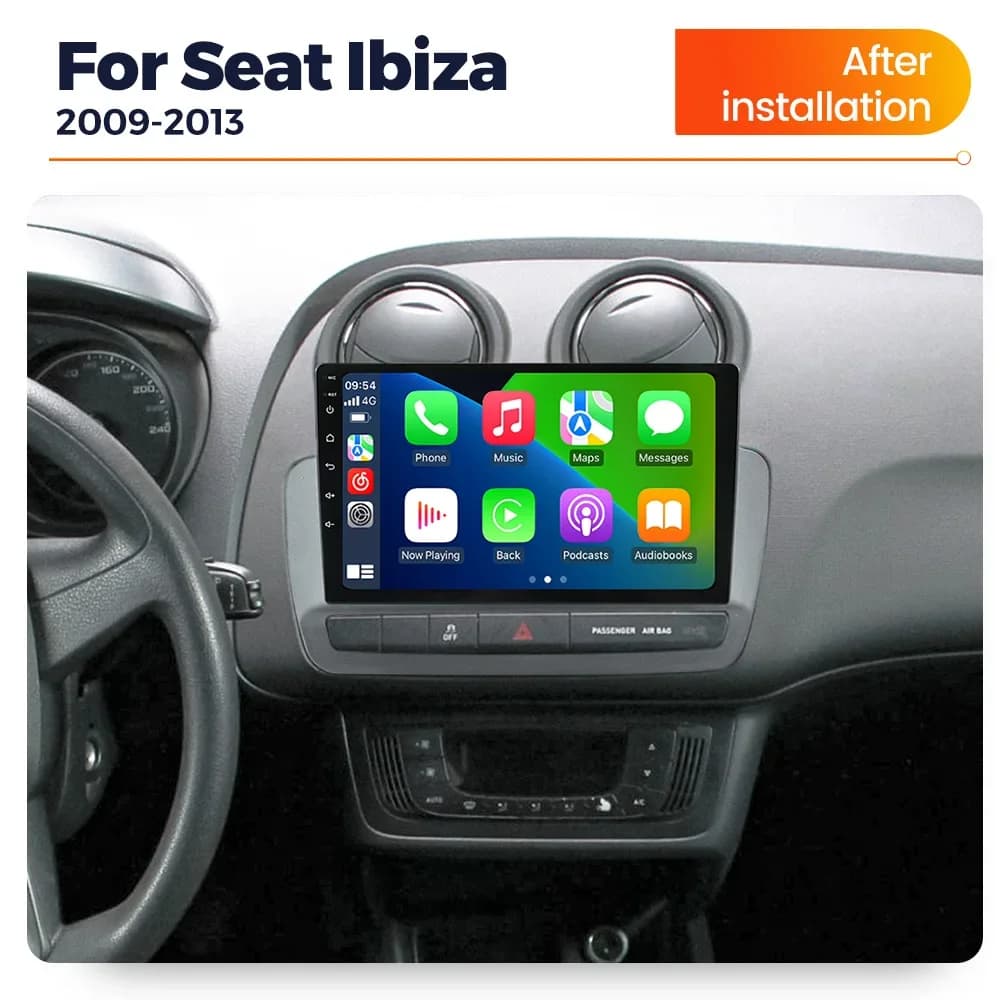 Autoradio Android 2 DIN per Seat Ibiza 2012 - 2015 Wireless CarPlay Auto Lettore video multimediale GPS Audio WIFI Stereo Autoradio