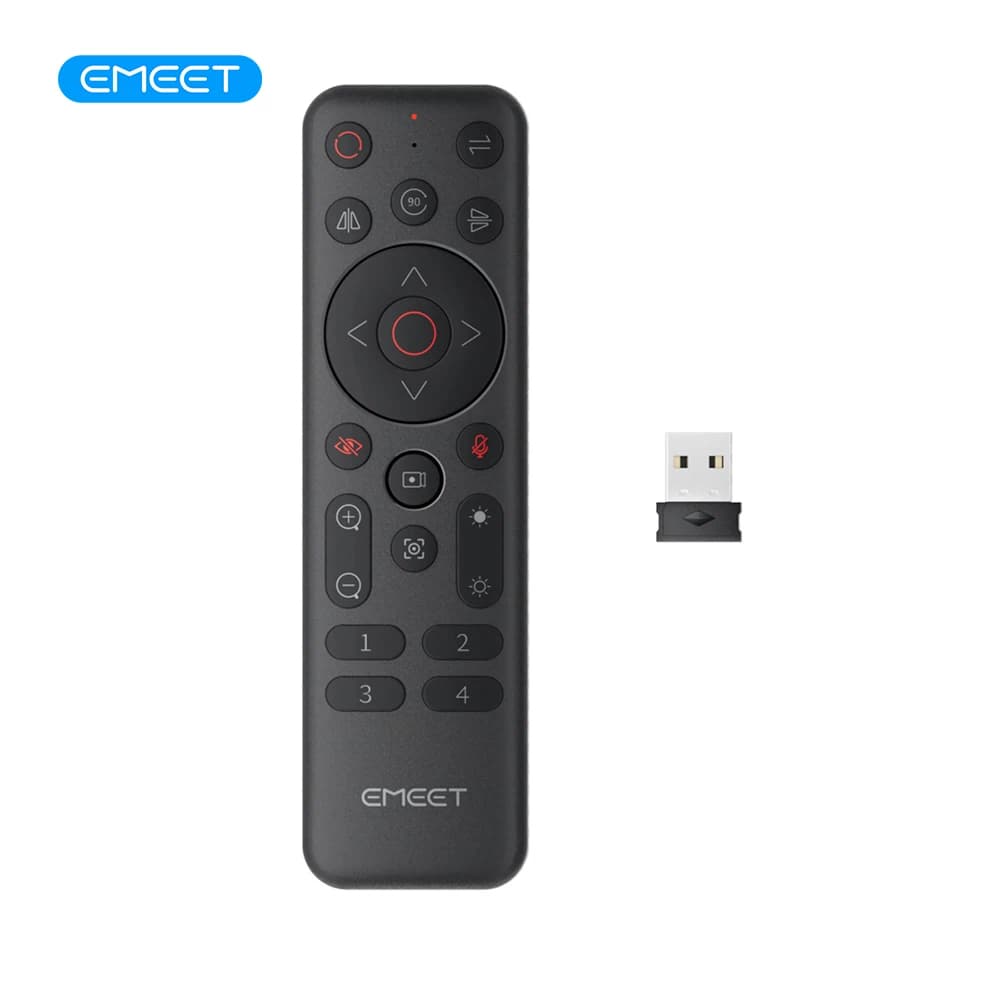 Telecomando EMEET per Webcams PIXY, Piko+ e Piko Dual-Camera 4K per Streaming, Controller Wireless per Telecamera con Tracciamento AI