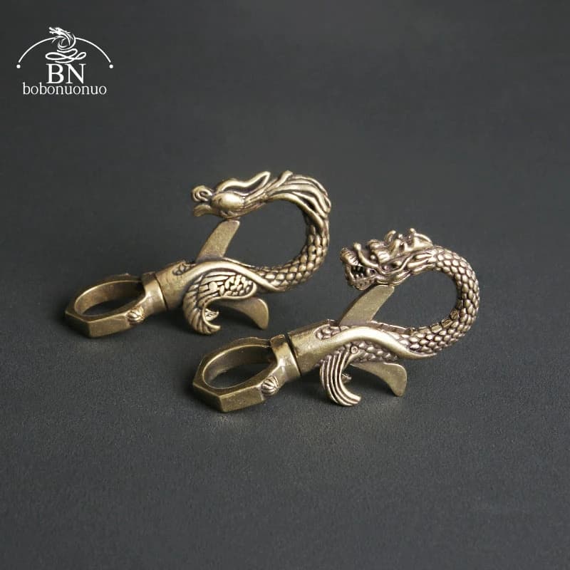 Beast Dragon phoenix Brass Car Keychain Jewelry Vintage Beer Bottle Opener Luxury Key Chain Clasp Handmade Keyrings Accessories