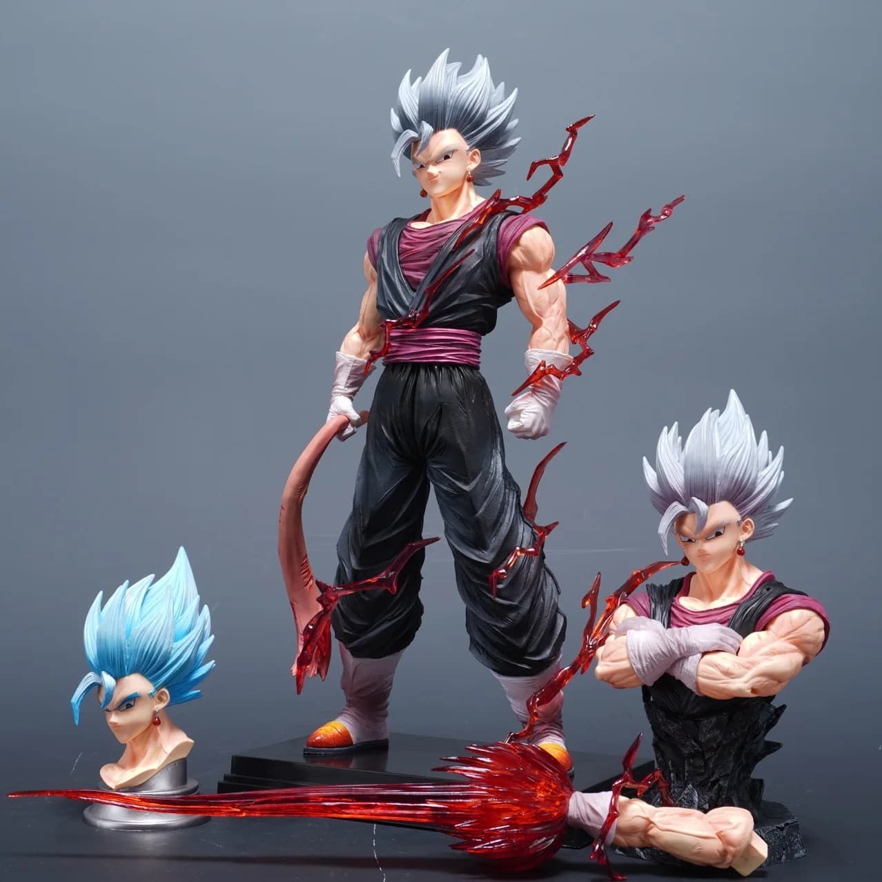Anime Dragon Ball Z Super Saiyan Vegetto 3 teste Action PVC Figure Son Goku Vegeta Battle Statue Modello Giocattoli per bambini Regali per bambole