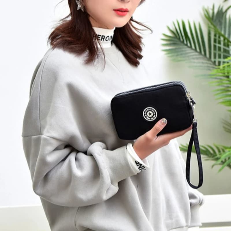 Stylish Floral Print Multi-Zipper Wallets, Compact Wristlet Clutch Bag for Women’s Daily Essentials Casual Outings Coin Purse