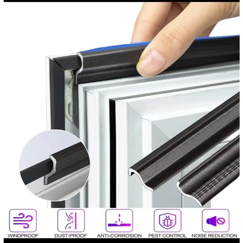 S Type sealer Casement Window Sealing Strip Acoustic foam for Weather Stripping Door Seal Gap Filler noise Reductian Artifact