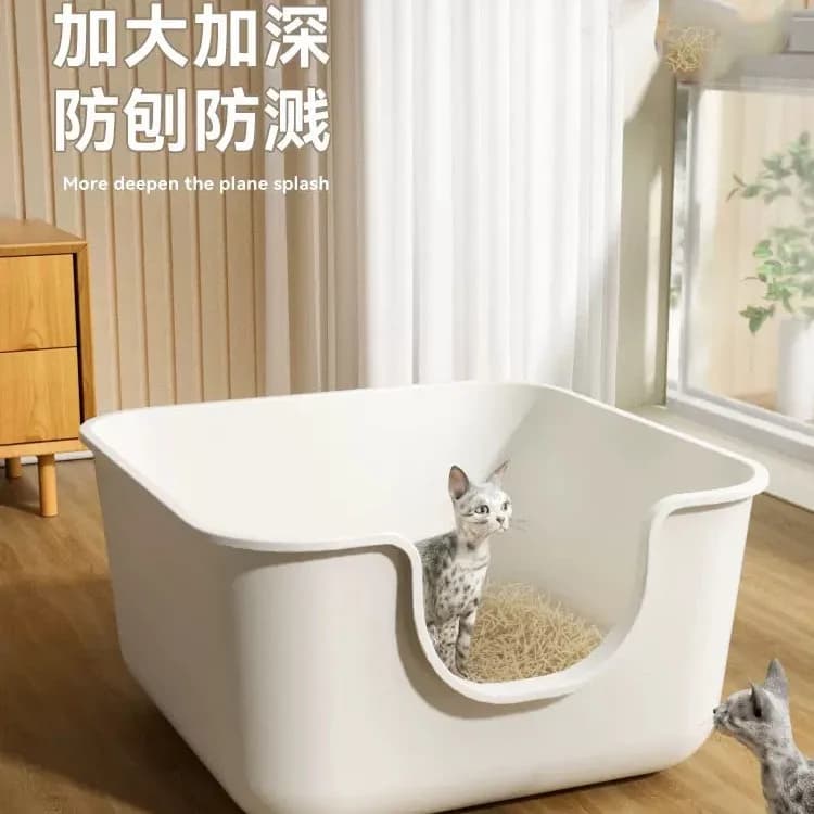 Lettiera per gatti di grandi dimensioni extra large semi-chiusa aperta toilette per gatti antispruzzo lettiera per gattini forniture per gatti