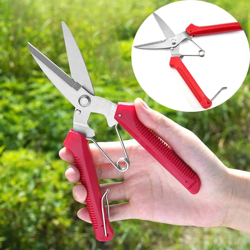 New Power Scissors with Straight Head 190mm, Stainless Steel with Anti-slip Grip, for Bonsai and Home Use
