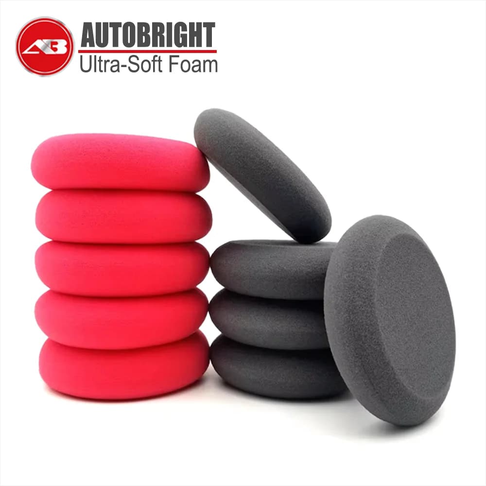 AUTOBRIGHT 10 pz Lucidatura Ceretta Spugna Auto Dettagli Pulizia Rivestimento Accessorio Lucidatura Ceretta Tamponi Disco Applicatore Strumenti