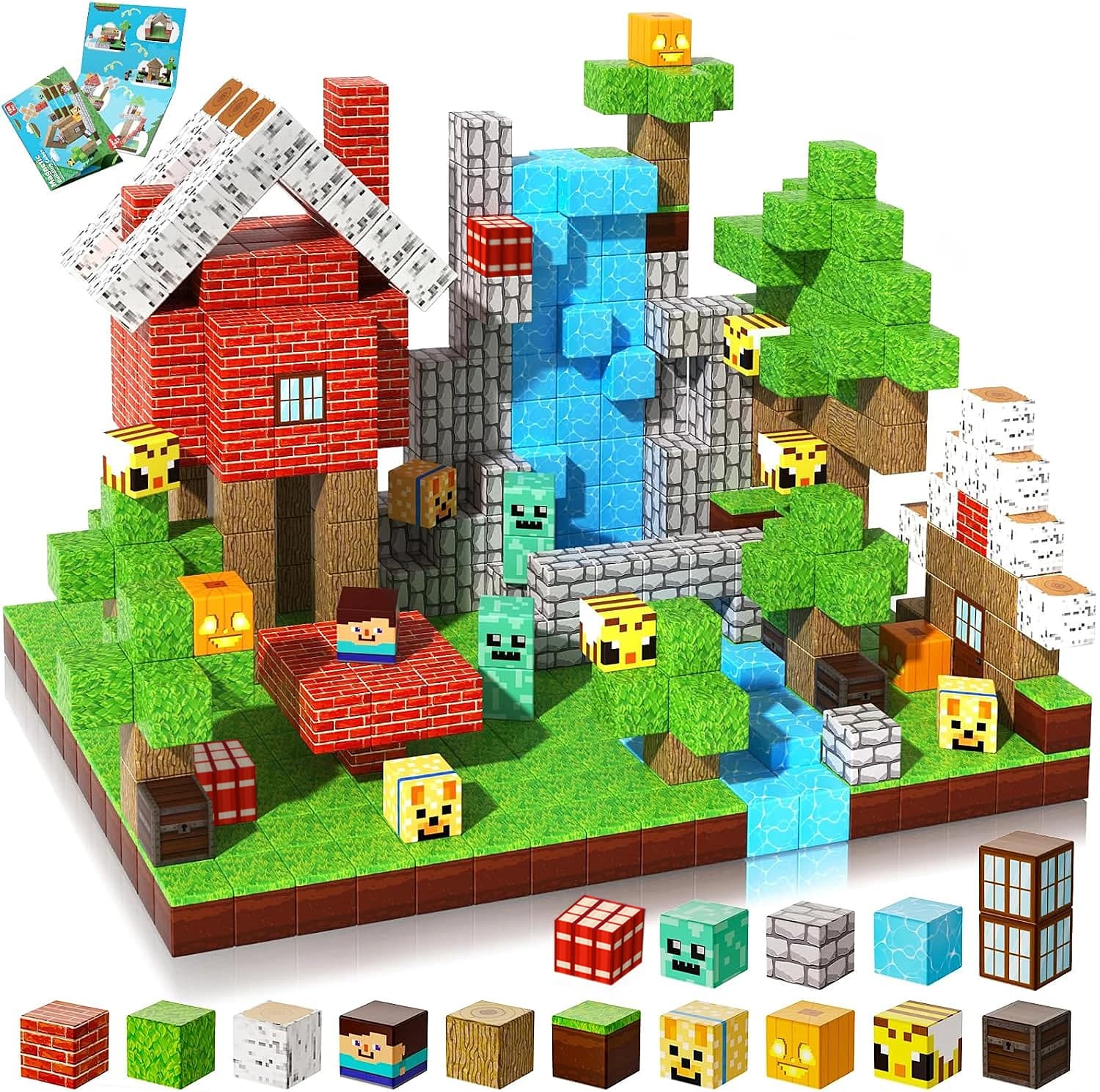 Blocchi magnetici Mine World Magnetic Forest House Brick Cube Toys Set STEM Sensoriale 2025 Miglior regalo per 3+ Boy Girl Kid