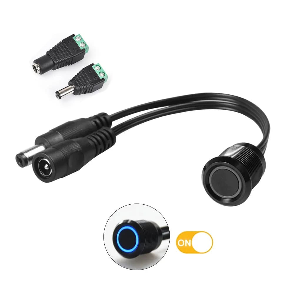 LED Dimmer DC 12V 24V In Metallo Da Incasso Sensore di Tocco Interruttore di Controllo del Pulsante Dimmerabile Continuo Per La Striscia LED FAI DA TE Letto armadio