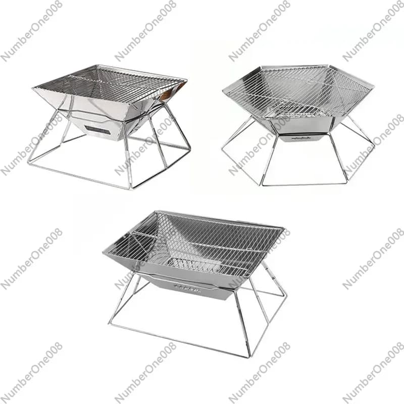 Portable Folding Charcoal Grill， Outdoor Camping BBQ Barbecue Stove