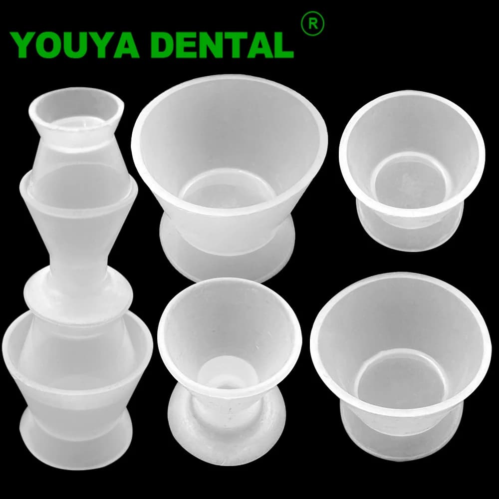 4 pz/set Ciotola di Miscelazione Dentale Odontoiatria Tazza di Gomma di Silicone Flessibile Auto Solidificante Ciotole di Miscelazione Ad Alta Temperatura Strumenti Dentista