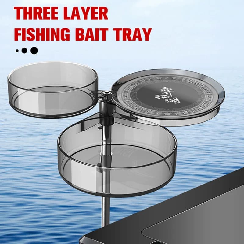 Round shape 3 layers tray for strong fishing bait magnetic insert for fishing chair toolbox Pull Bait Tackle XA51G