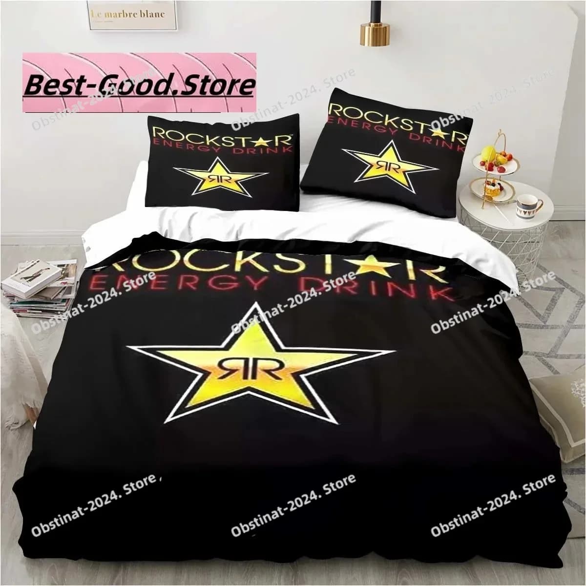 Stampa 3D Bevande R-Rockstar Energy Logo Set biancheria da letto Copripiumino stampato Federa Singolo Doppio Queen Super King Size Set