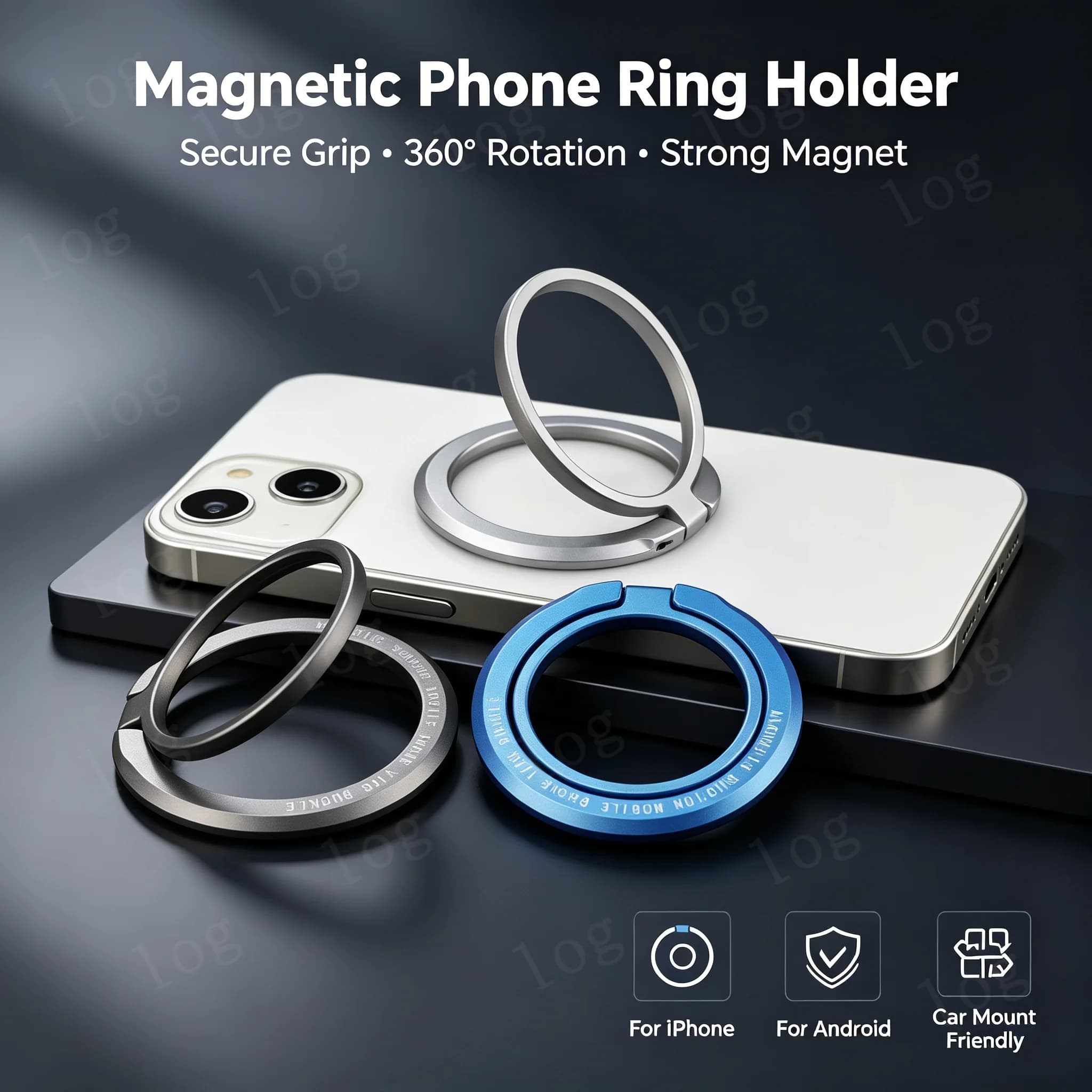 Slim Magnetic Finger Ring Grip Holder For MagSafe, Foldable Magnet Phone Stand Mount, Accessories for iPhone 17 16 15 Pro Max