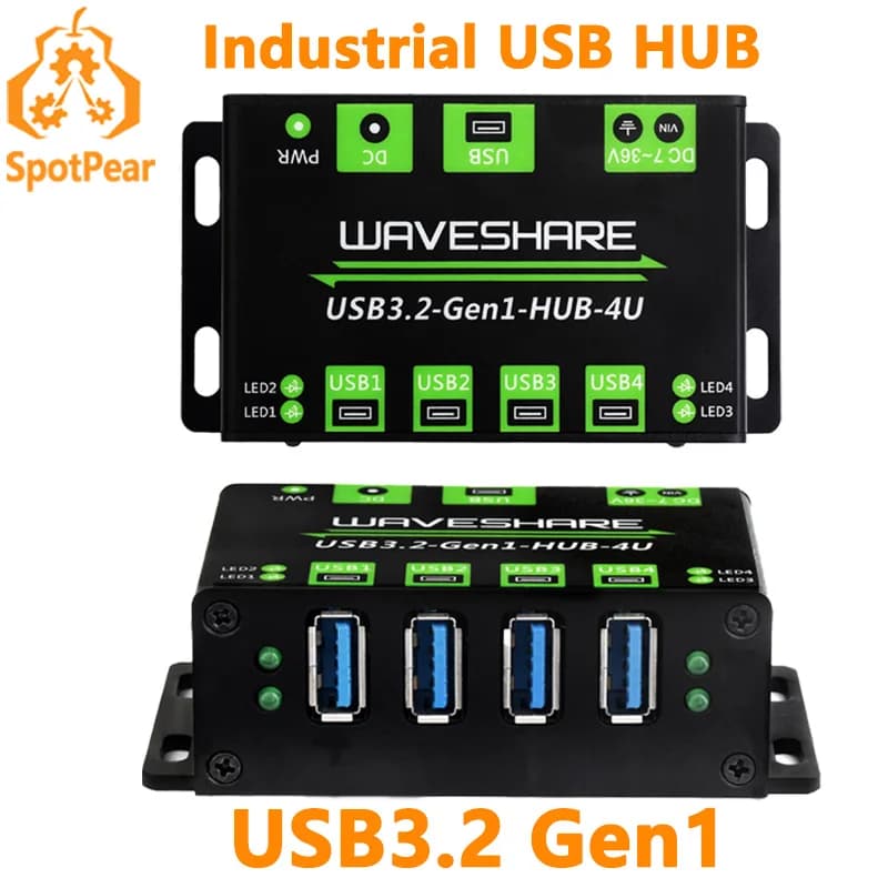 HUB USB Industrial USB3.2 Gen1 Built-in 7~36V DC power port one to 4U for multiple systems