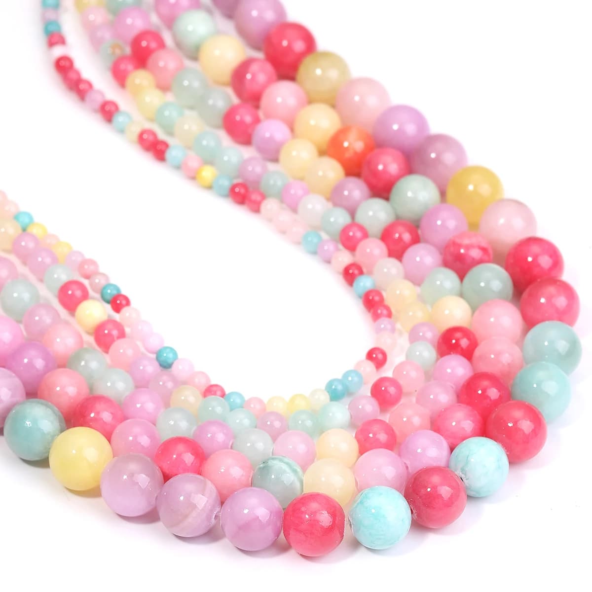 Cyan Jade Natural Stone Beads 4 6 8 10 12mm Jade Beads For Jewelry Making DIY Bracelet Necklace