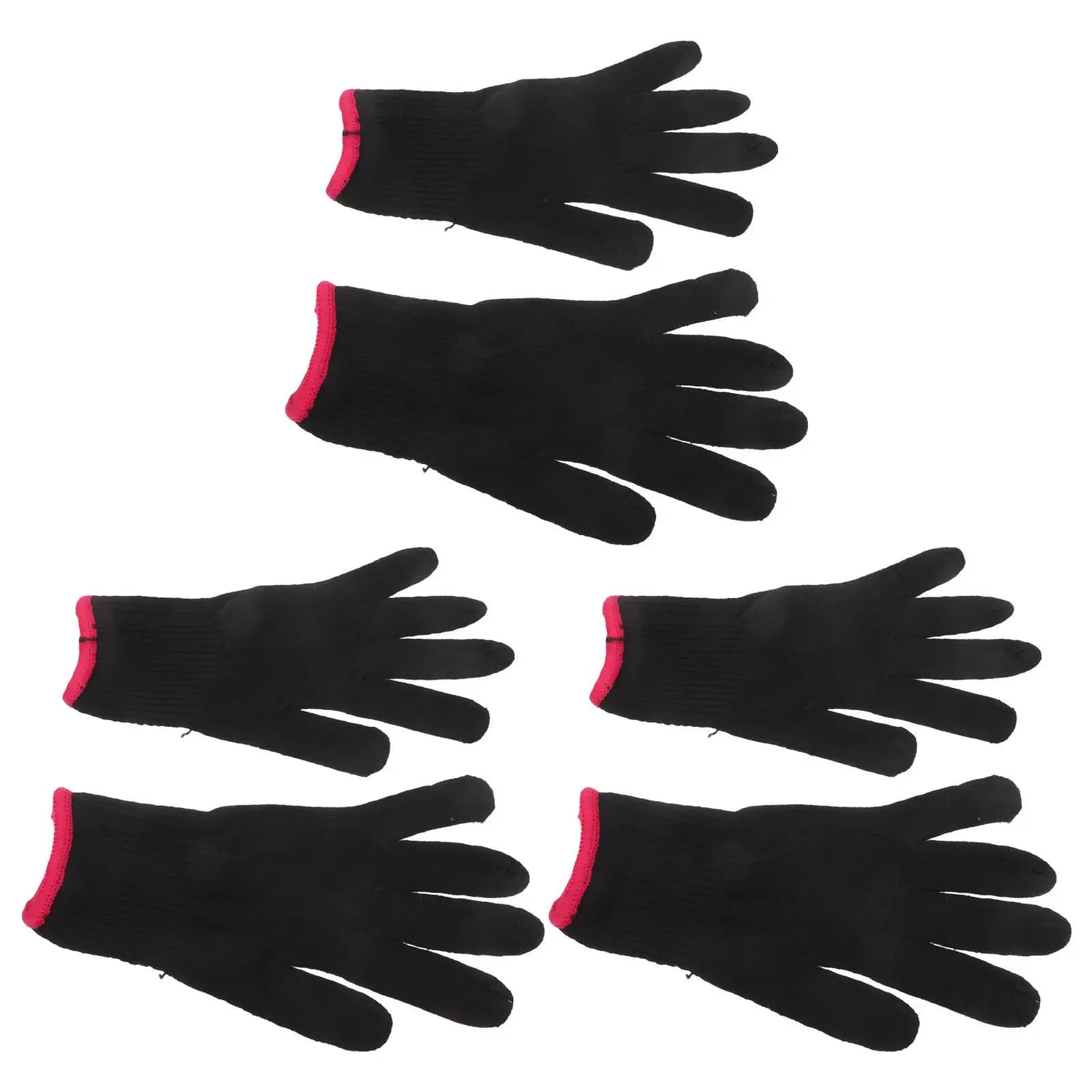 Set of 6 Heat Resistant Gloves for Hairstyles, Elastic Gloves Termoresistent for Iron Hairpins, Straight Plate, Hot Collar, Professional and Craft Use