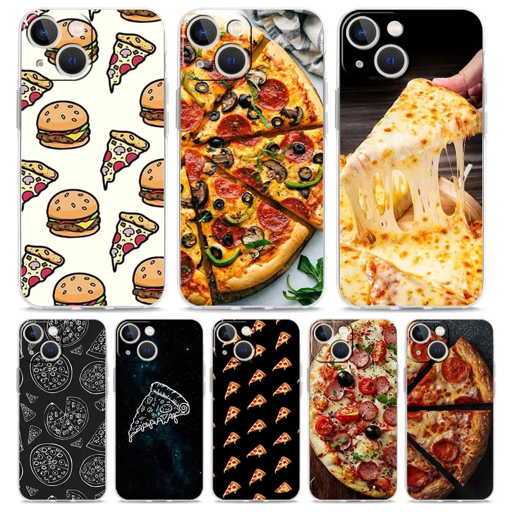 Custodia per iPhone 17 Air, compatibile con iPhone 16, 15, 12, 13, 14 Pro Max, SE, 7, 8 Plus, iPhone 11 - Cover Morbida Trasparente Pizza Best Friends