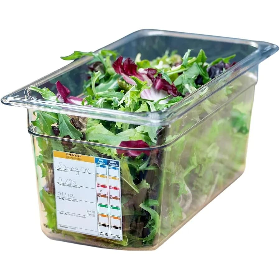 Contenitore per alimenti Storplus Permalabel Contenitore per alimenti con etichetta integrata per cucina e ristorante, policarbonato, 1/6 misura 6