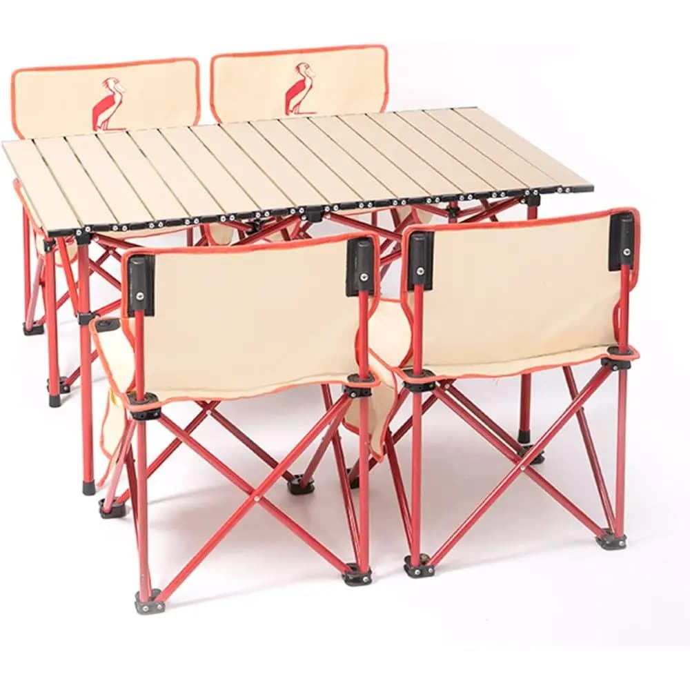 Collapsible Camping Table with Chairs - Portable Beach and Backpacking Table Set - Tent Side Table in Bag