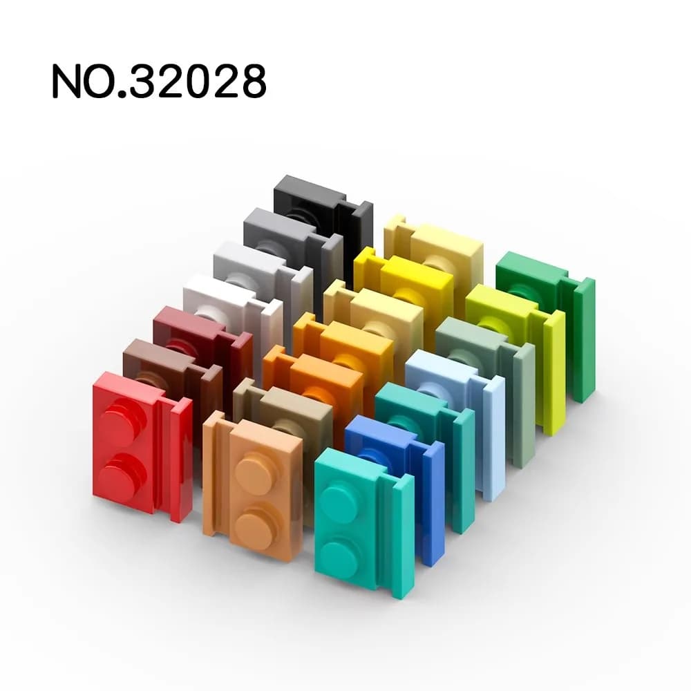 20 pz MOC Compatibile Assembla Particelle 32028 Piastra Modificata 1x2 con Porta Rail Building Blocks Parti FAI DA TE Educativi Tech Per