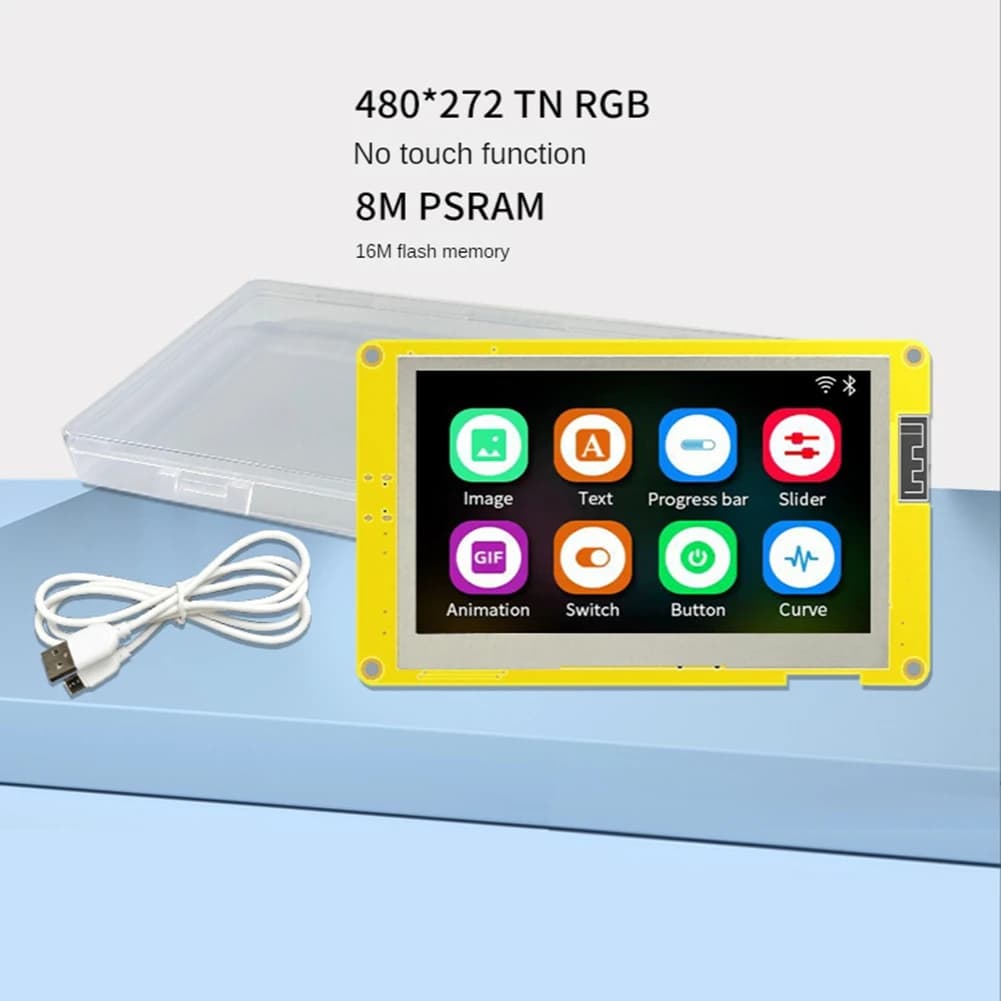 ESP32-S3 HMI 8M PSRAM 16M Flash 4.3 Inch RGB LCD TFT Module For Arduino LVGL WIFI&BLE Smart Display