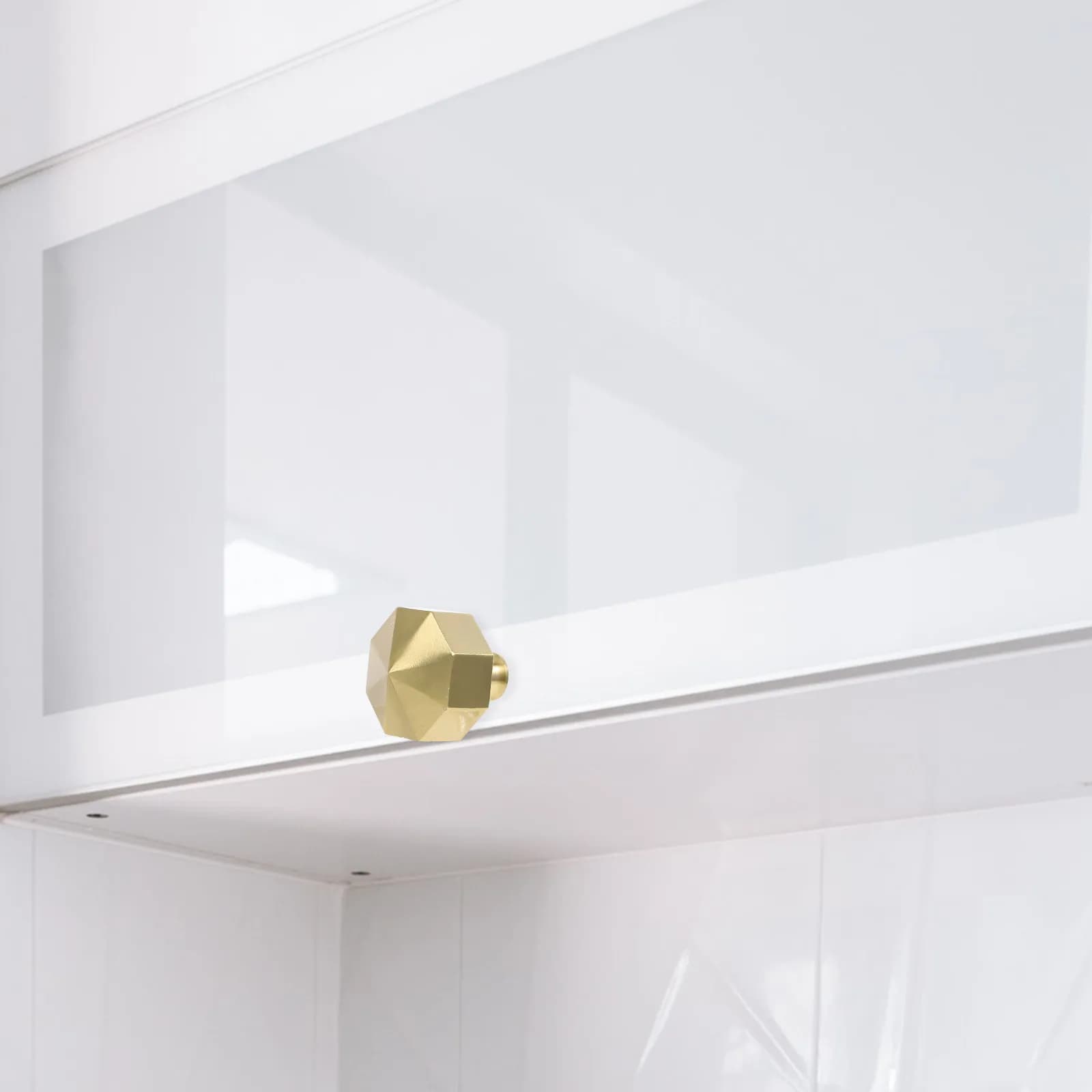 Maniglia per Porta in Ottone, Pomello Ottagonale per Cassetti, Maniglia per Armadio, Pomello per Mobili, Design a Foro Singolo, Compatto, Leggero, Moderno