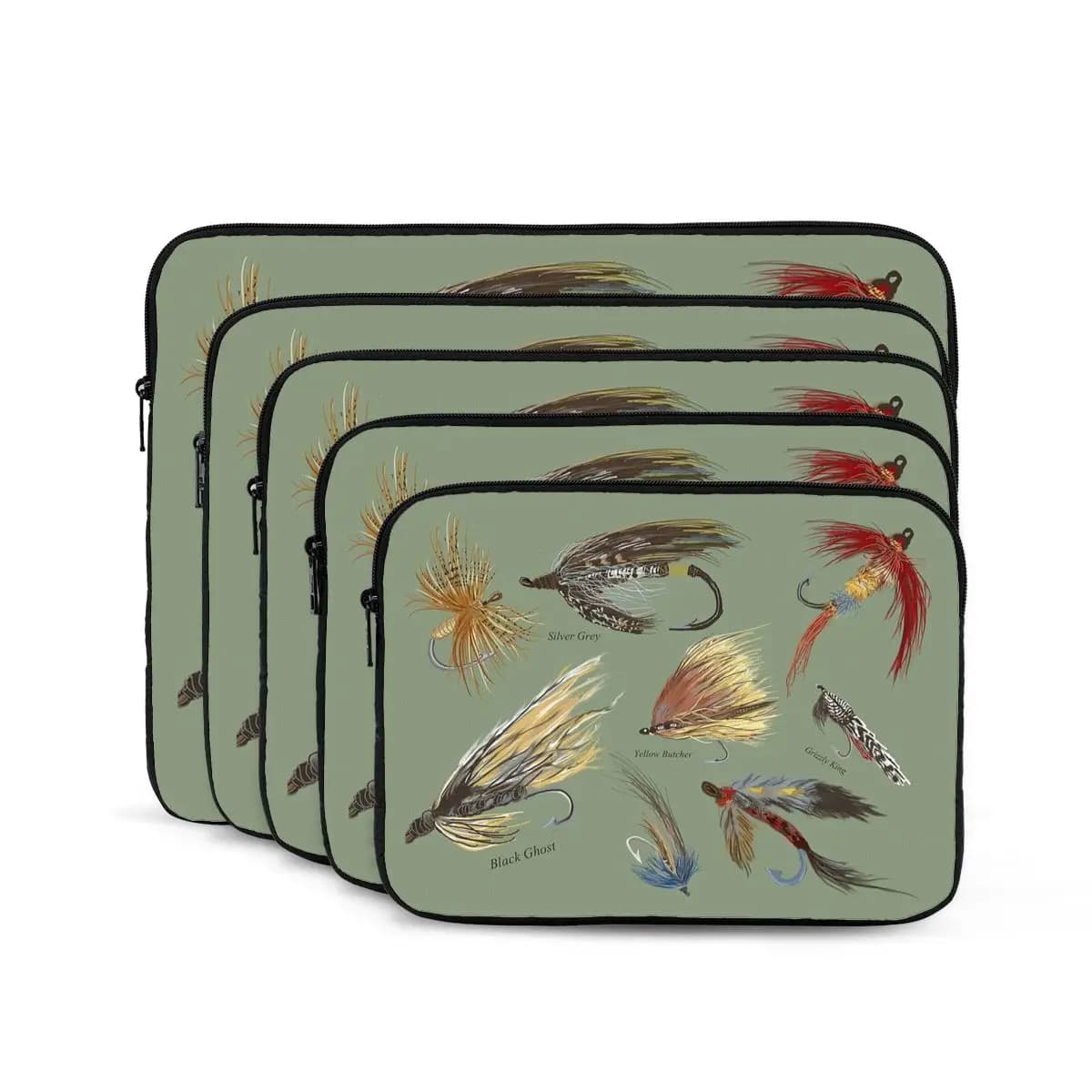 Pesca a mosca con mosche legate a mano Borsa per laptop per notebook 10 12 13 15 17 pollici Custodia per notebook Custodia antiurto per tablet