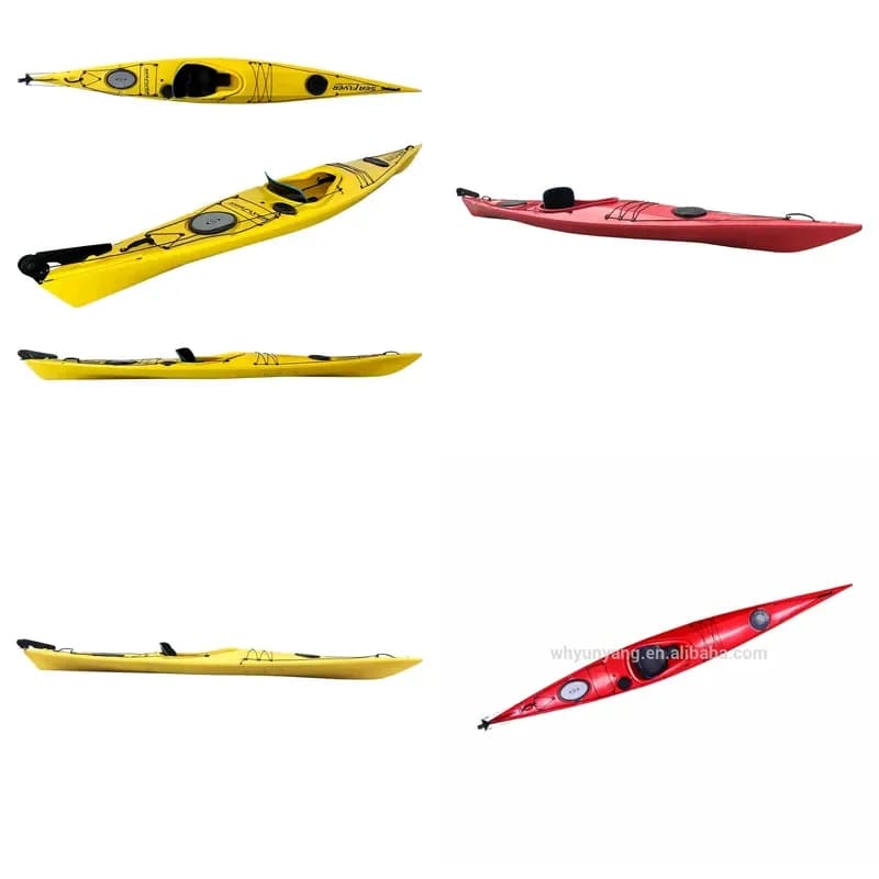 Hot Sale Single Person Fishing Kayak HDPE/PC/PE Hull Material Canoe for Rivers 4m Sea Kayak with Paddle Accessories