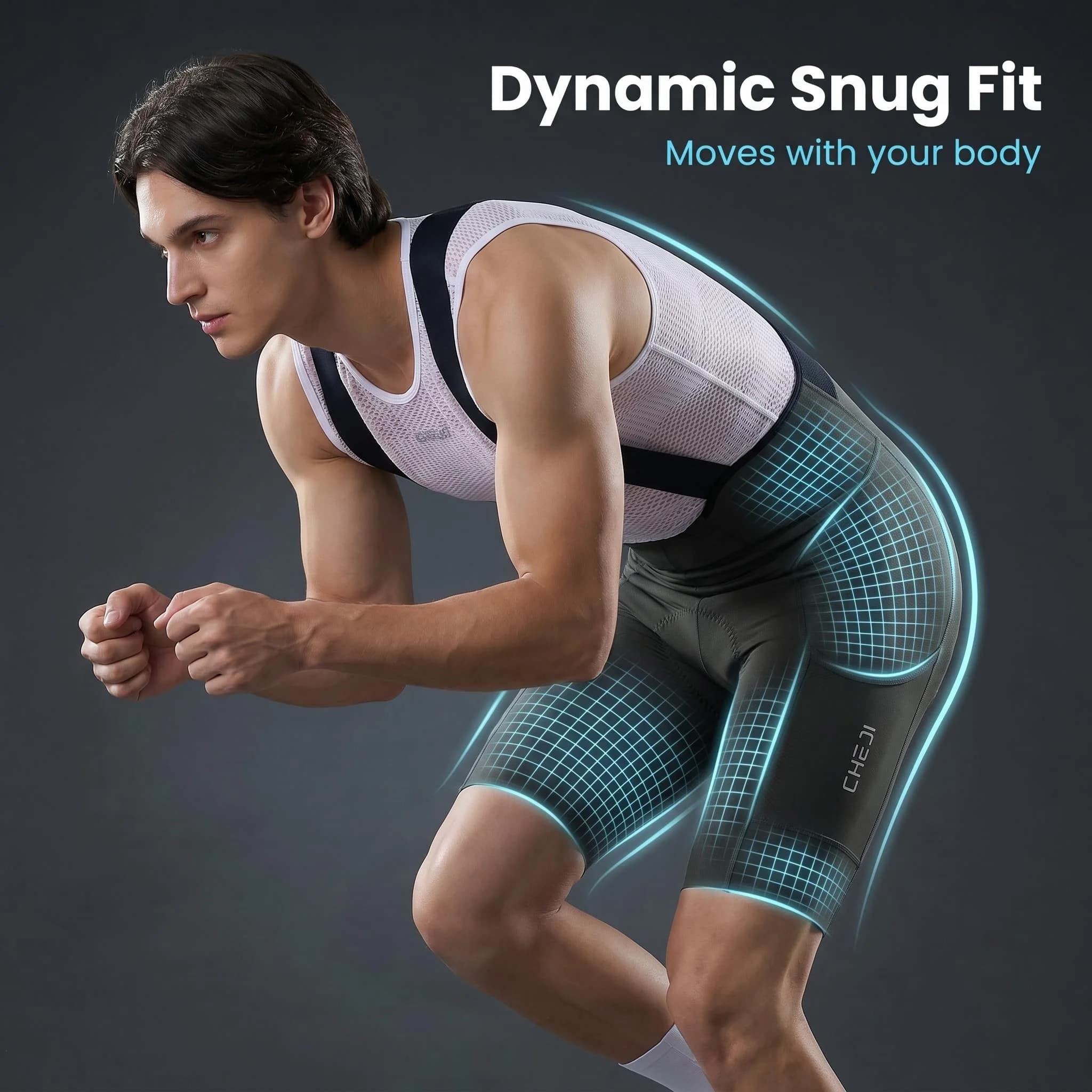 Cheji Men's Cycling Bib Shorts for Comfortable Bike Riding