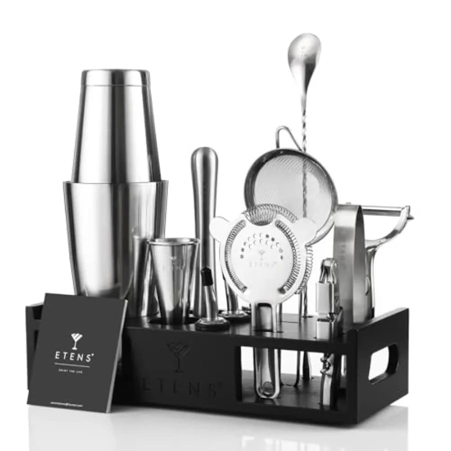 Cocktail Shaker Set Drink Mixer Bar Accessories 15Pcs Mixology Bartender Kit Includes Boston Shaker Japanese Jigger Strainer Bo