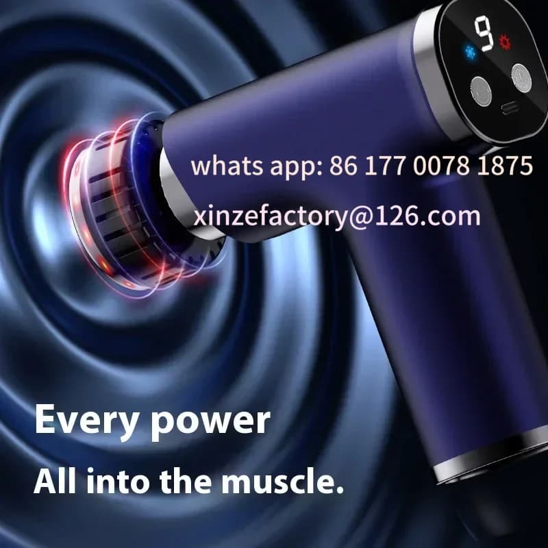 Customizable Electric Massage Gun with Thermal and Cold Head Pocket Deep Fabric Band Gun Portable Percussion Small and Silent