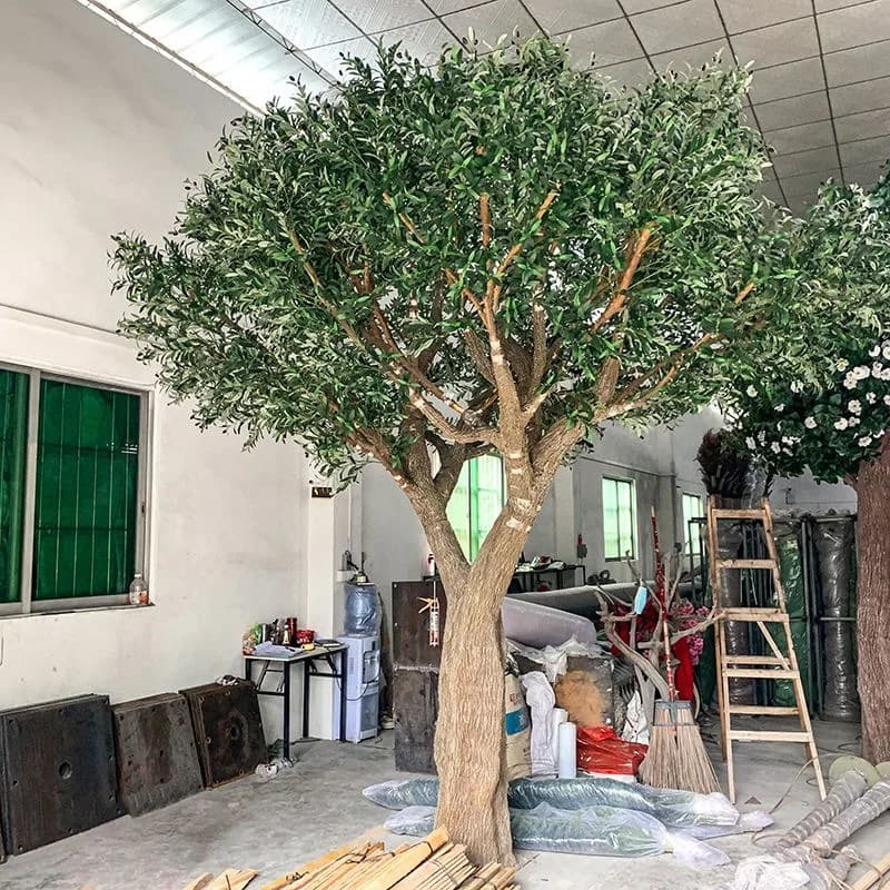 Albero di Ulivo Artificiale Realistico Personalizzato, Grande Albero di Ulivo Finto per Decorazione Interna ed Esterna della Casa