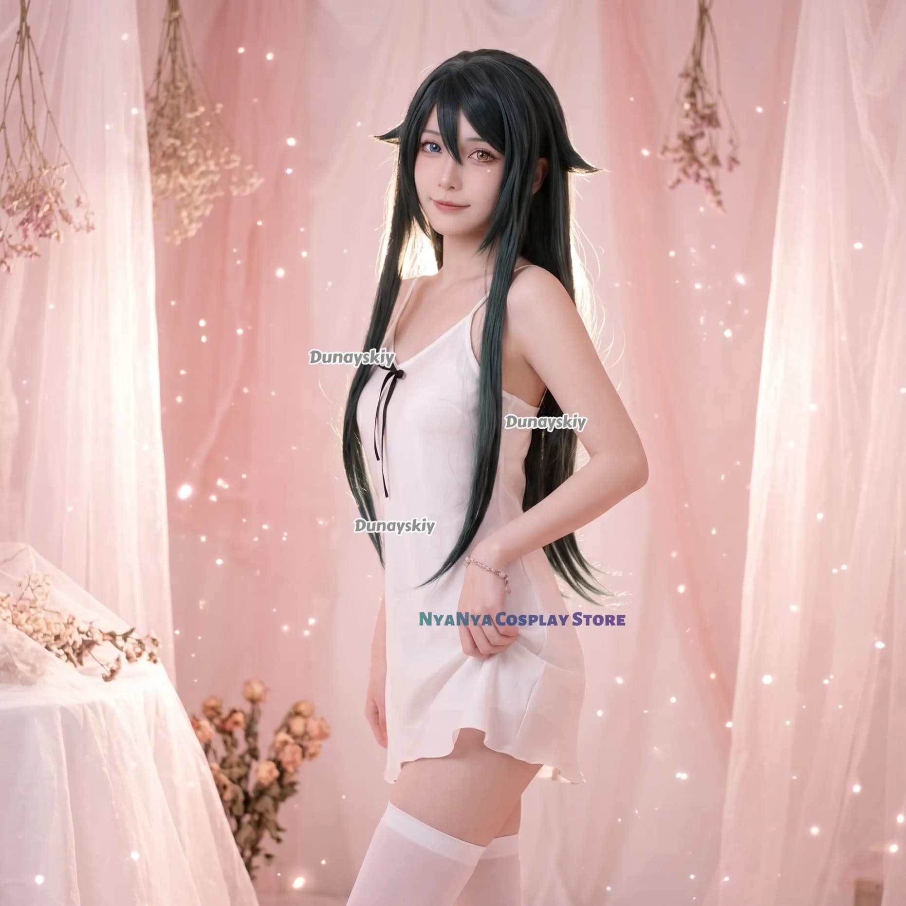 Costume Cosplay Anime The Song of Saya, Abito Bianco con Gonna e Canotta per Donne, Vestito Estivo da Notte, Abbigliamento per Carnevale