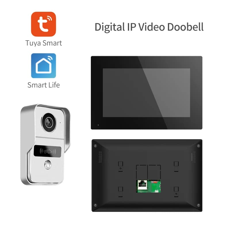 Tuya APP 10.1 Inch IPS Screen 2MP 1080P AHD Wired IP WIFI Doorbell Video Door Phone Intercom Visual Door Viewer