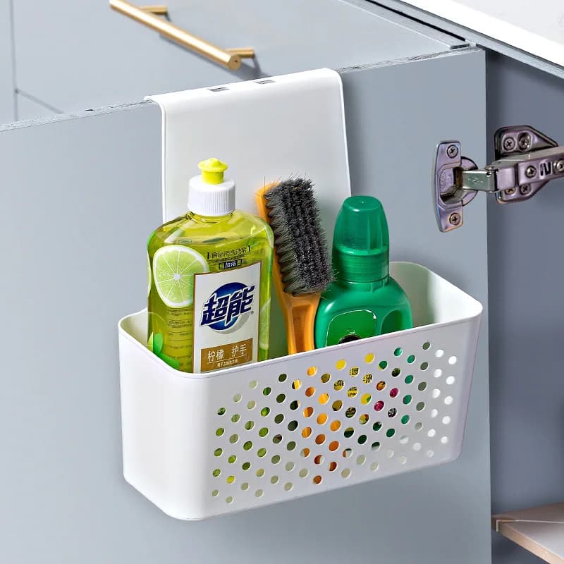Armadio da cucina, tipo porta, tipo sospeso, piccola pattumiera, scatola portaoggetti in plastica per uso domestico senza coperchio, cestino per appendere a parete, des