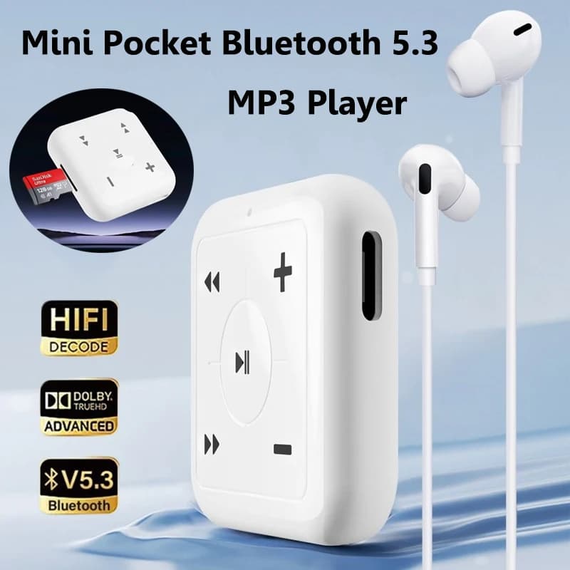 Mini lettore MP3 Bluetooth tascabile Wireless Hifi Sound Music Walkman Type-C ricaricabile compatibile con auricolare Bluetooth Scheda TF